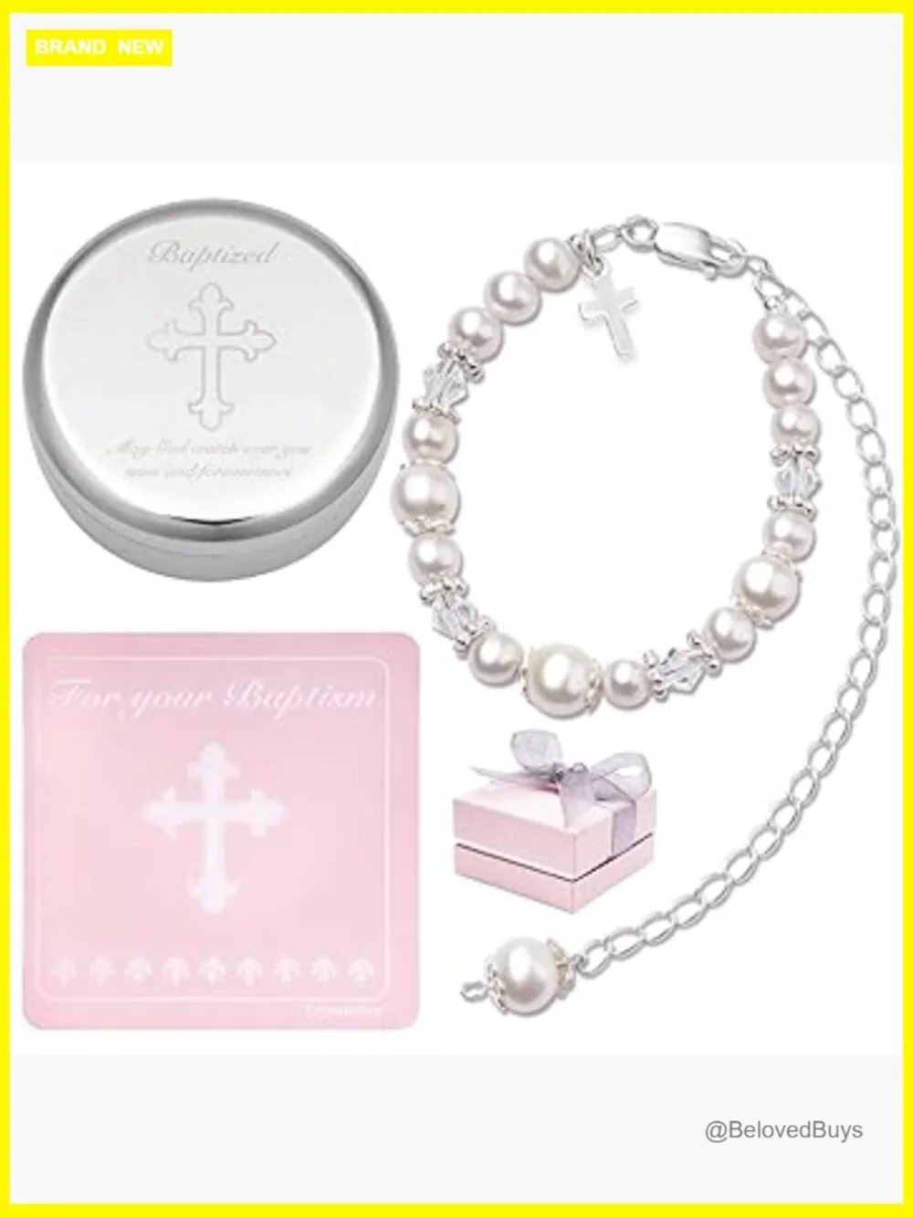 Sterling Silver Cultured Pearl Bracelet with Keepsake Box for Baptism